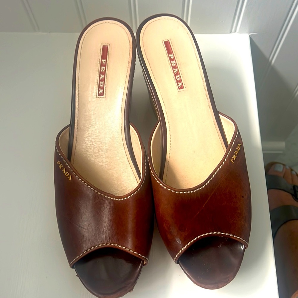 Prada wedges - like new - barely worn  cork wedge